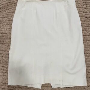 White House Black Market Cream Pencil Skirt with Pleats
